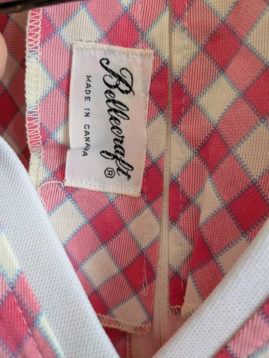 Vintage-Inspired Pink Gingham A-Line Dress with White Trim - Picture 3 of 3